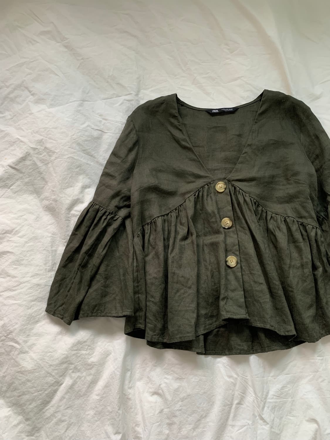 ZARA 카키 플레어 탑 상품이미지2