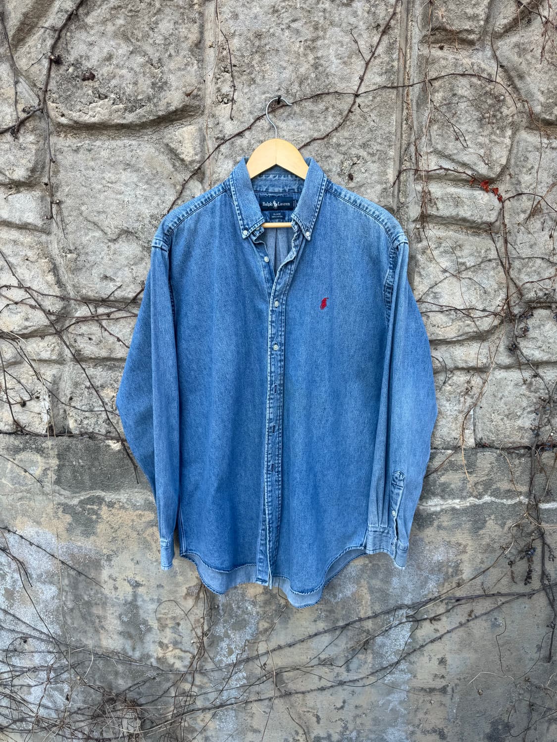 90s 폴로 랄프로렌 빈티지 blaire 페이딩 데님 셔츠 m 상품이미지1