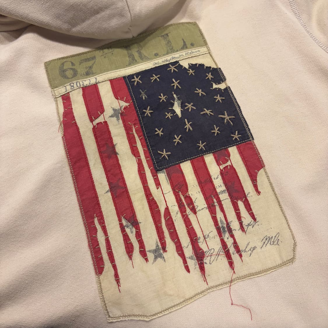 [M] 00s 폴로 진스 컴퍼니 성조기 베이지 후드집업 D643 상품이미지3