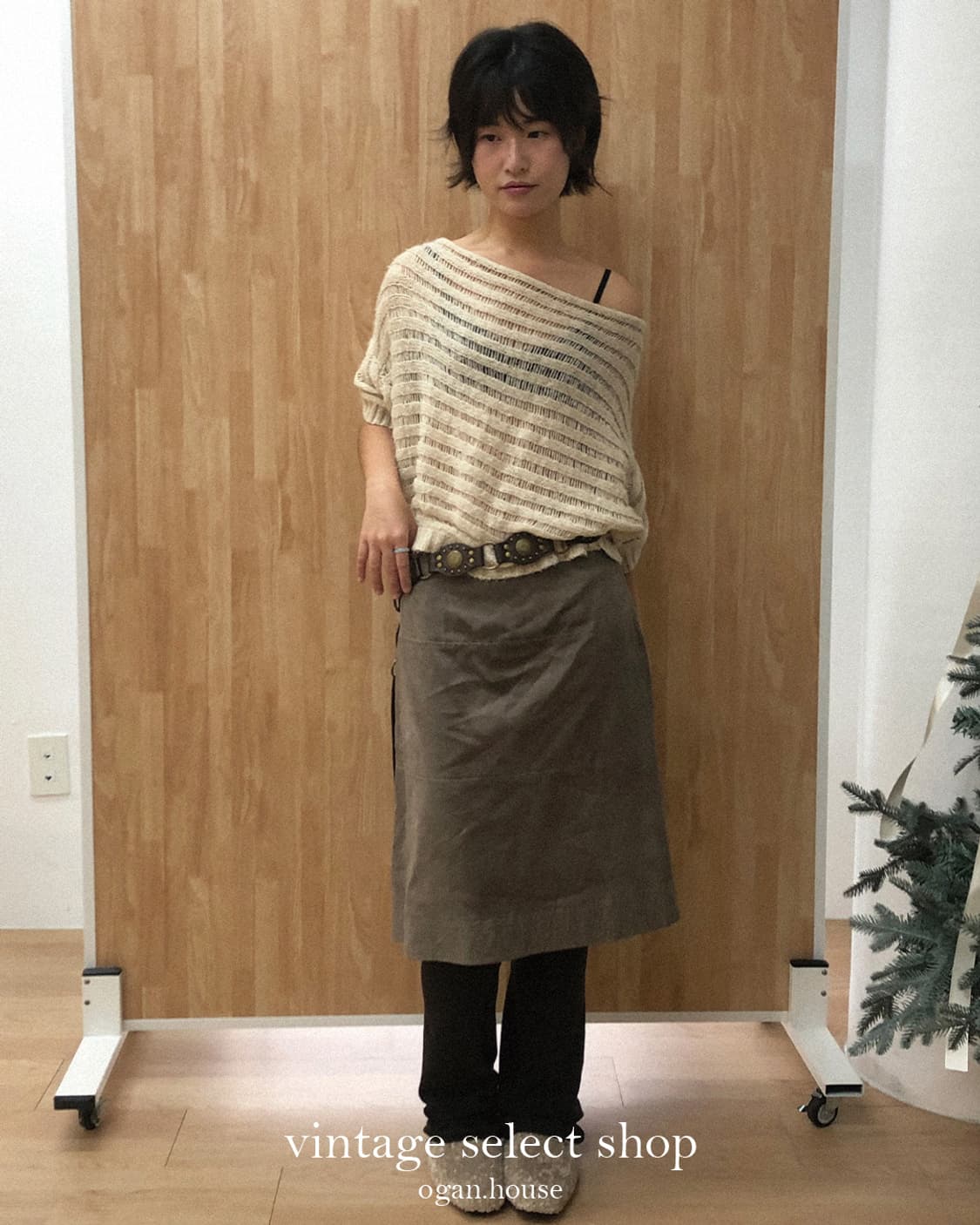 vintage suede skirt 상품이미지1
