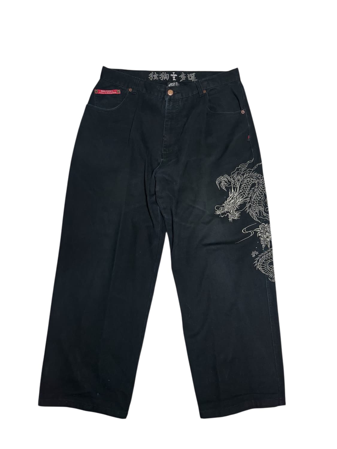 도그타운 dogtown 블랙 오리엔탈 용 자수 와이드 배기팬츠 상품이미지1