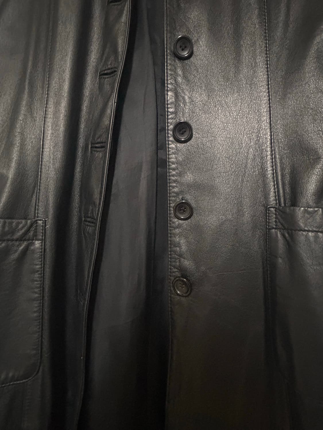 리얼 레더 롱 코트 상품이미지3