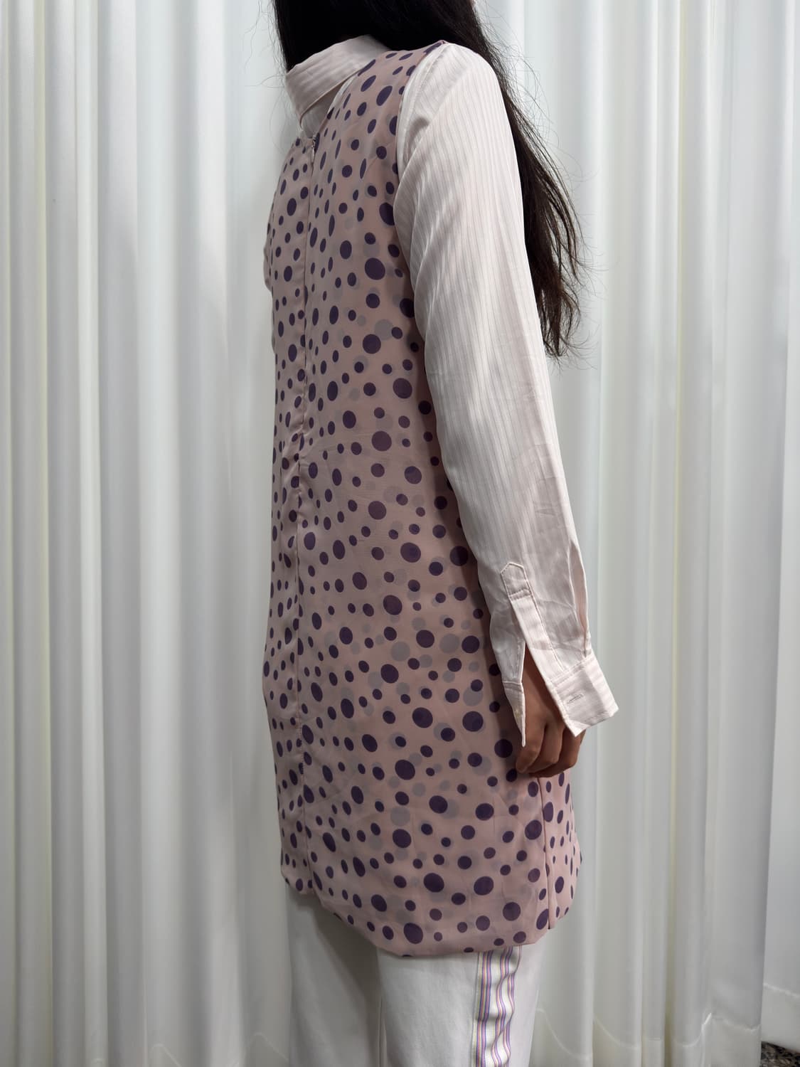 pink line shirring shirt 상품이미지6