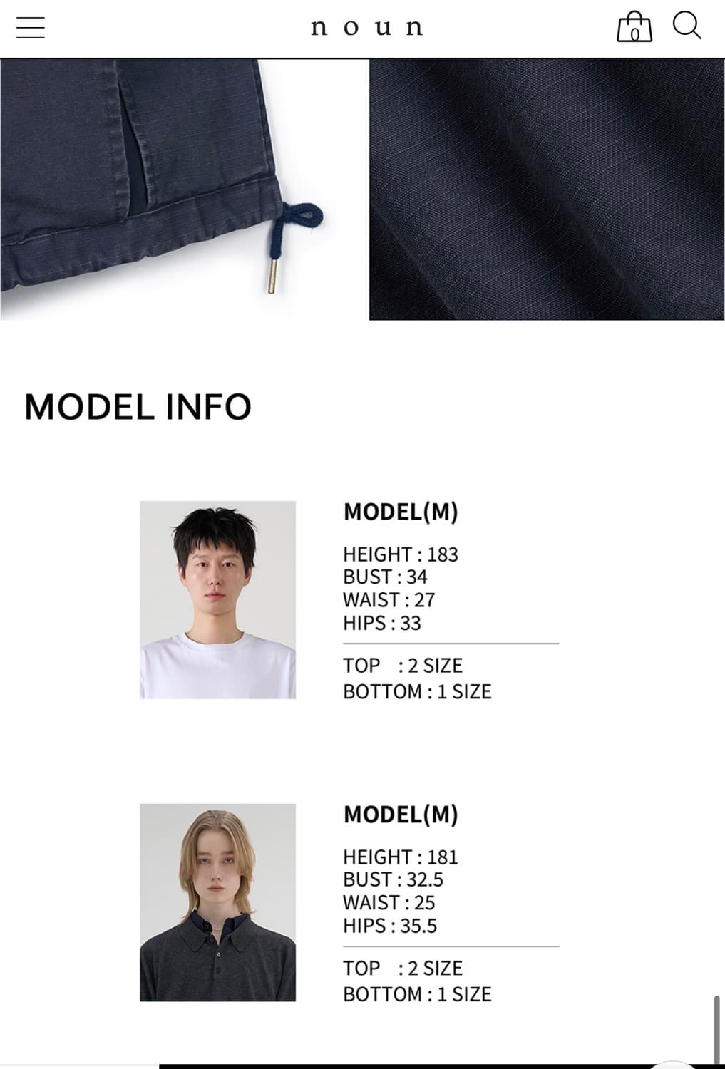 노운 noun faded filed jacket navy 상품이미지6