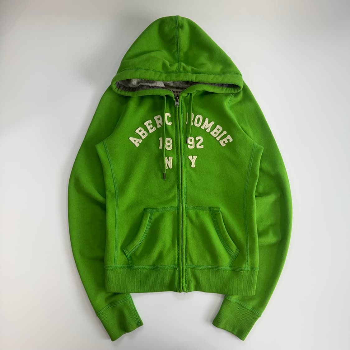 Abercrombie 아베크롬비 스펠아웃 로고 그린 후드집업  상품이미지3