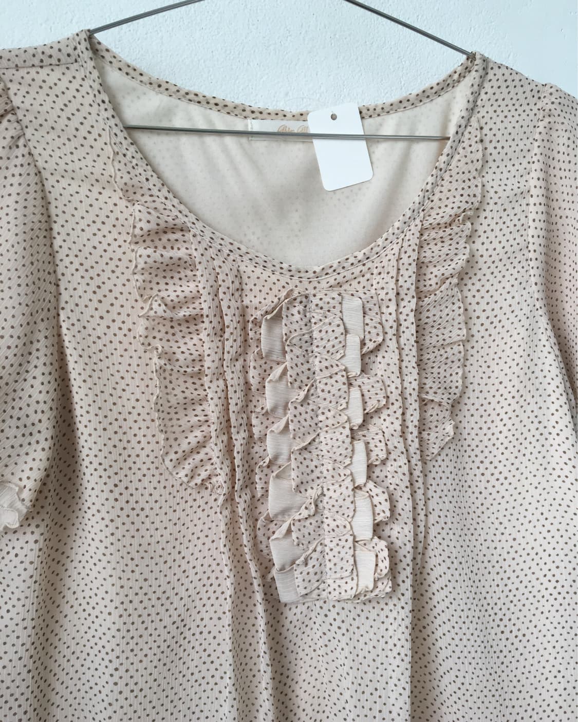 Dot pattern frill blouse 상품이미지3