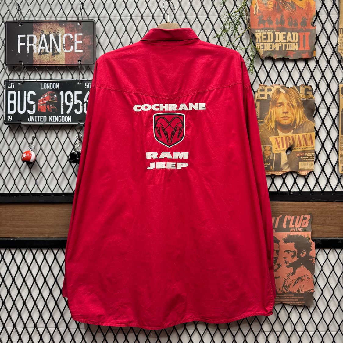 00s USA VINTAGE 닷지 웨스턴 셔츠 후면 로고 포인트 레드 상품이미지2