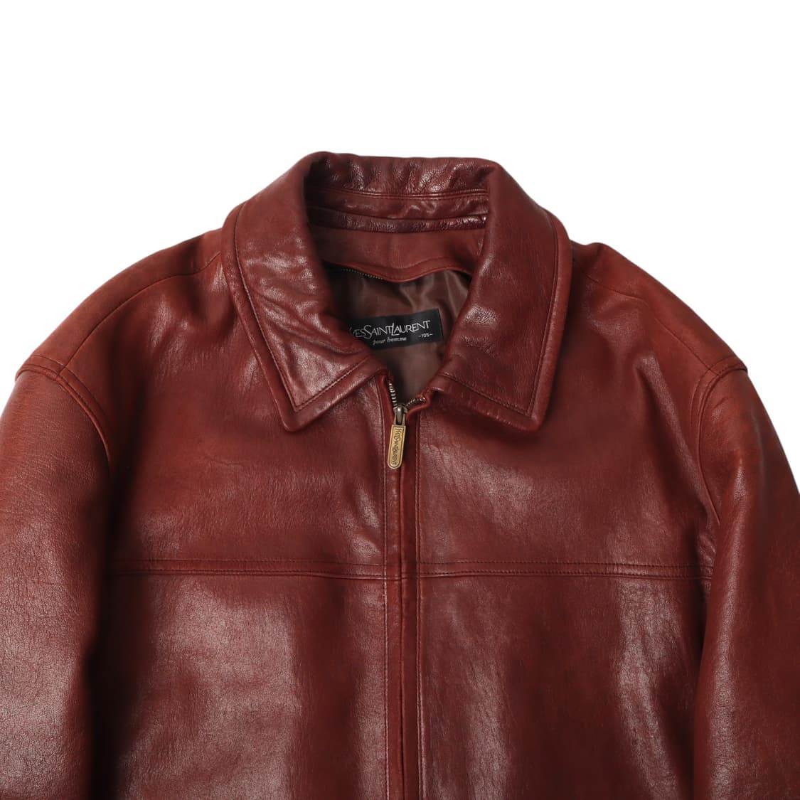 입생로랑 레드브라운 헤비 램스킨 레더자켓 상품이미지2