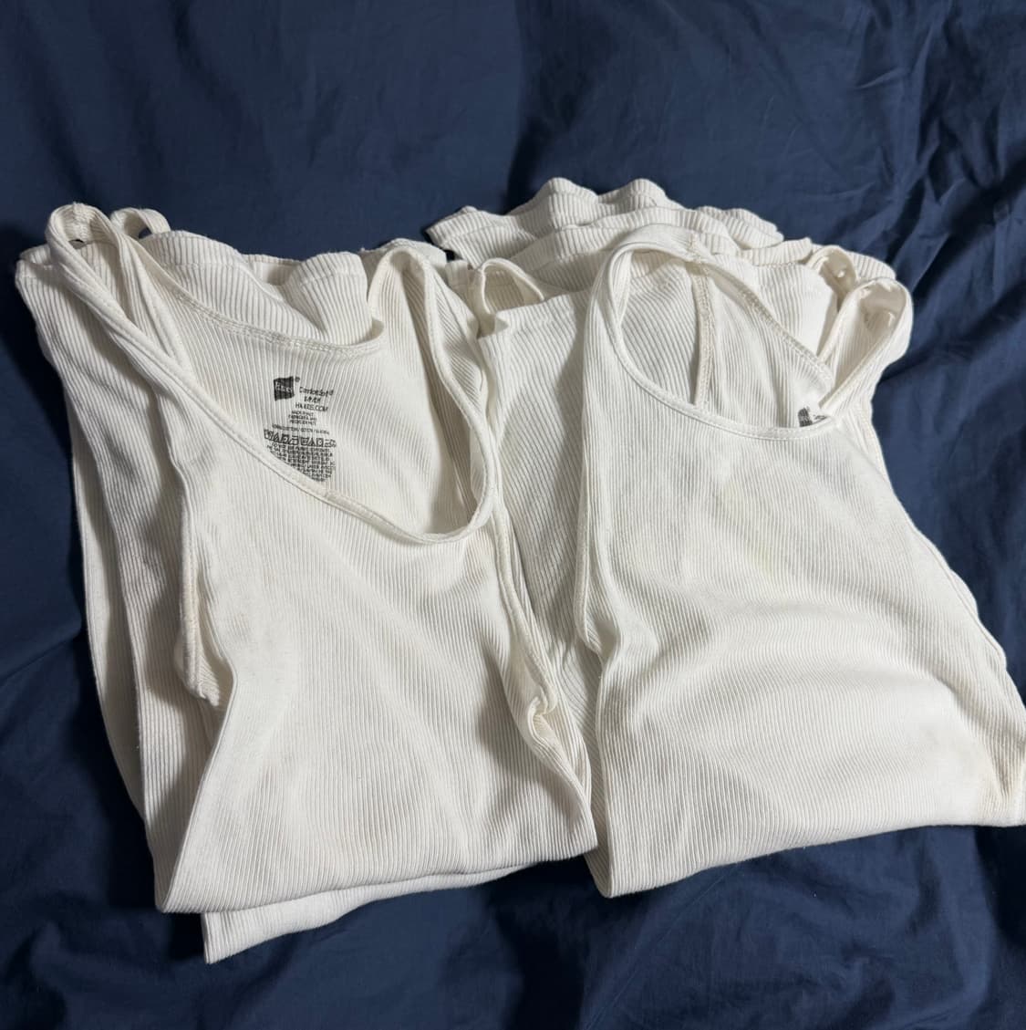 헤인즈 hanes 나시 민소매 탱크탑 화이트 7장 상품이미지2