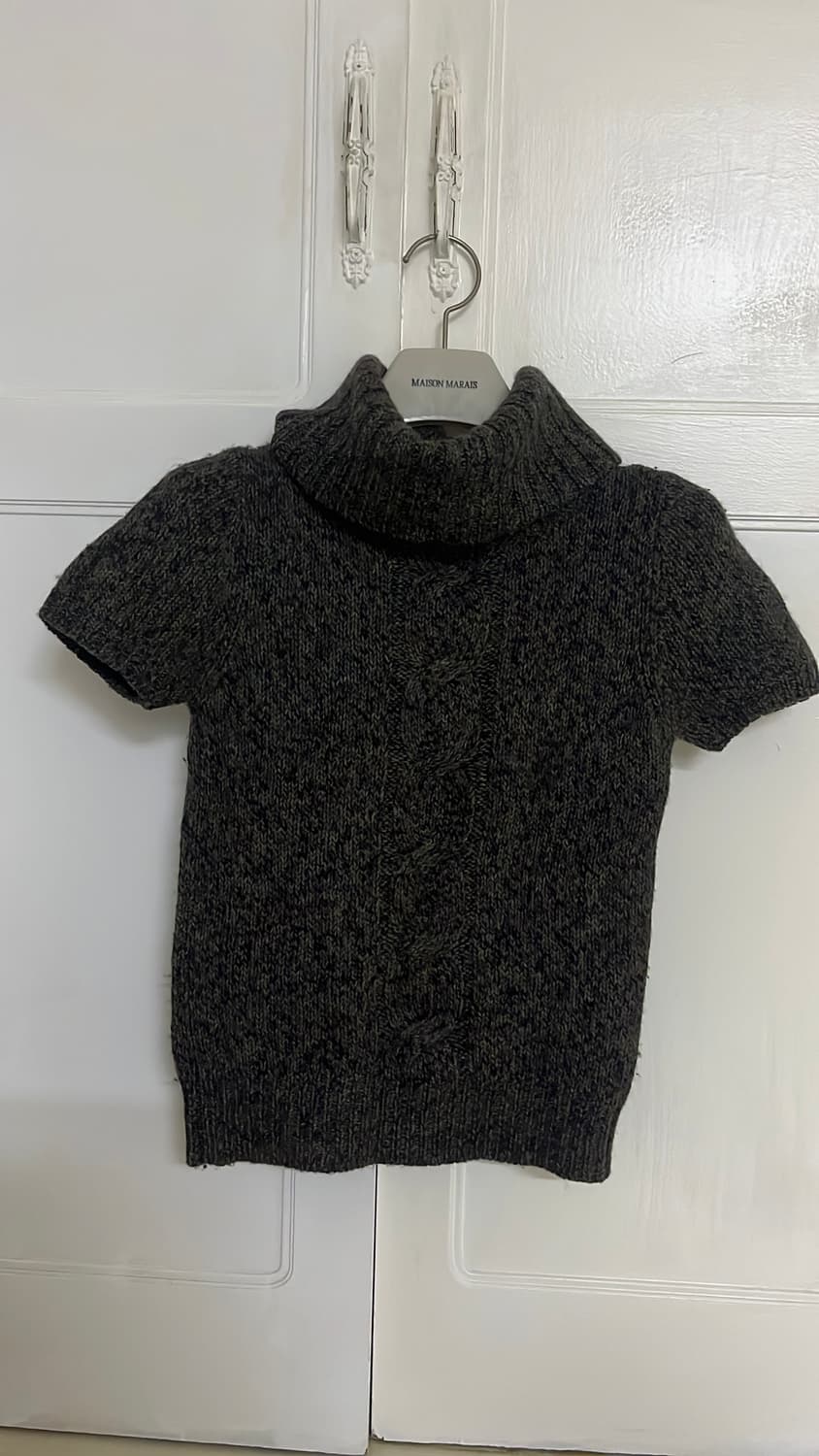 일본브랜드 반소매 목폴라 울니트 44 마른55 상품이미지3