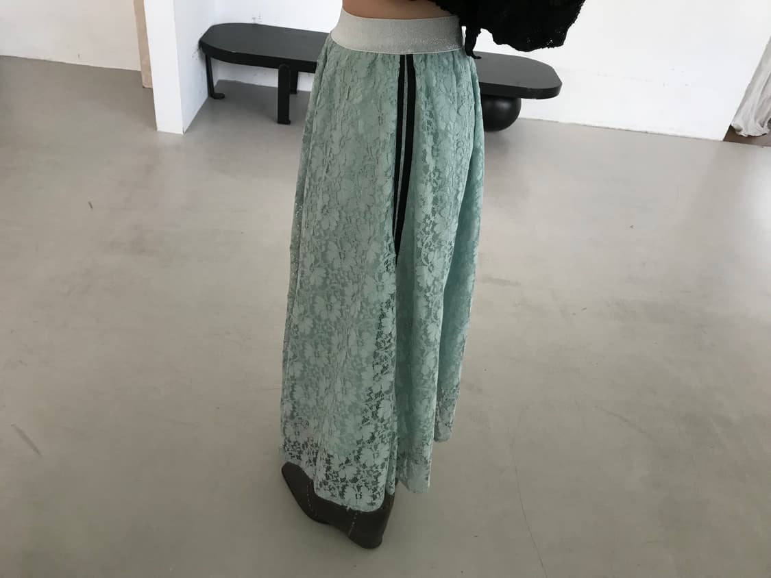 vintage mint lace skirt 상품이미지2