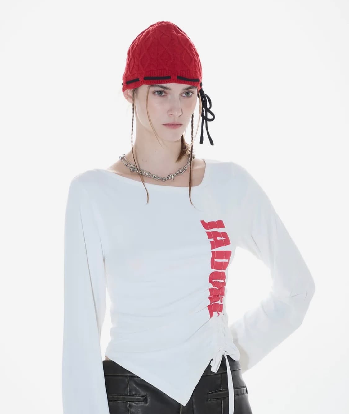 품절제품)L14 SHIRRING T-SHIRT(WHITE) 상품이미지5