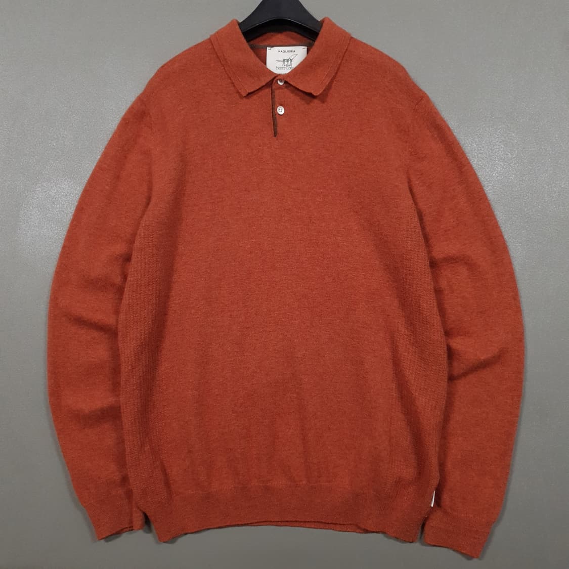 헨리코튼 신형 20FW 코튼 캐시미어 블렌드 폴로 니트 스웨터 오렌지 상품이미지1