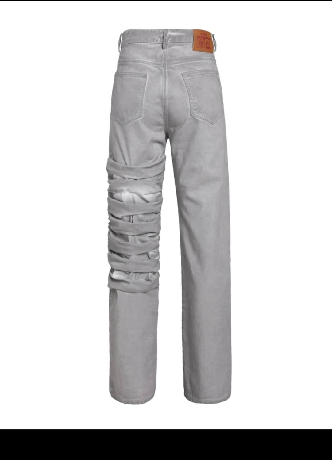 kusikohc 그레이 하프 플라스터 데님팬츠 상품이미지3