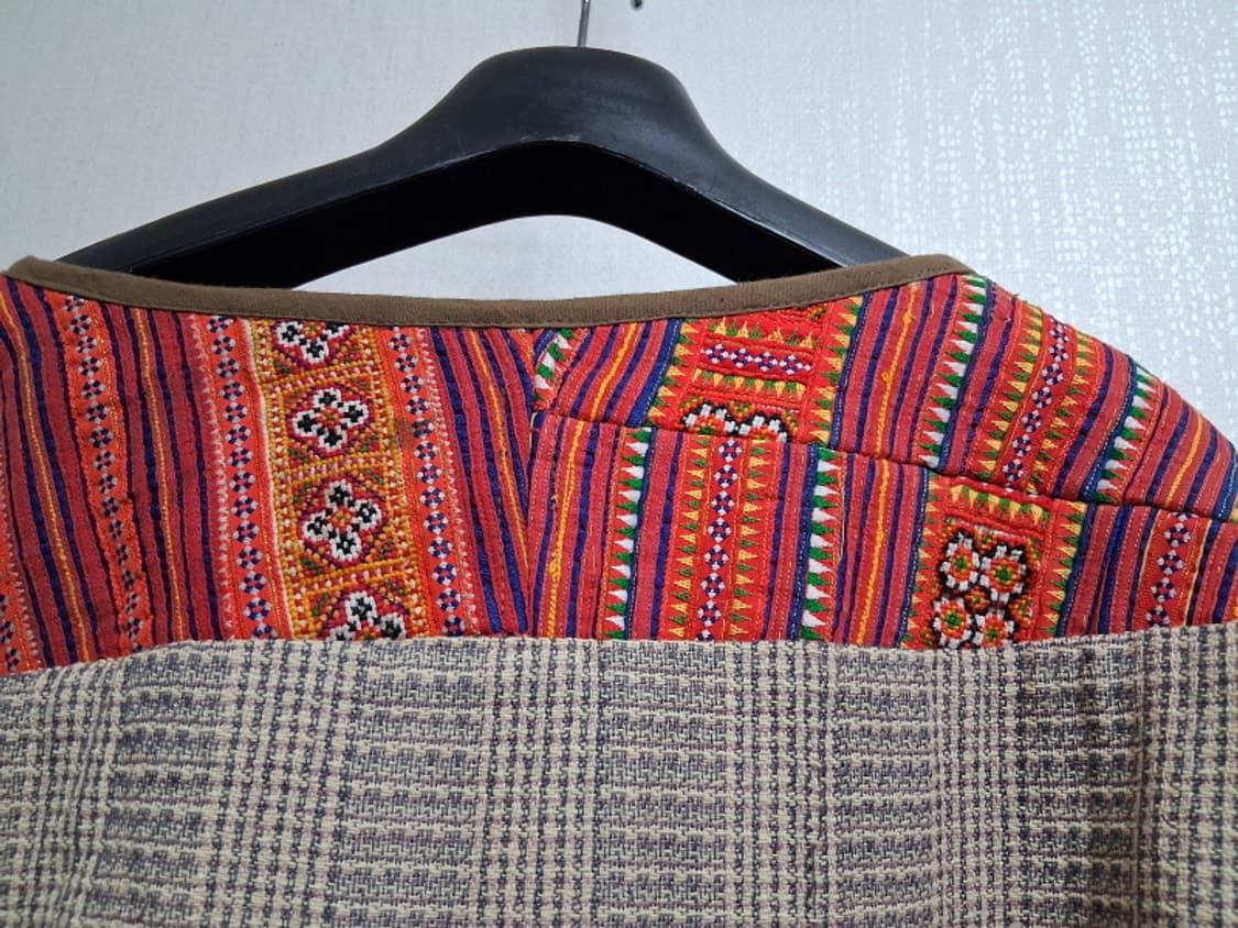 일본수입 rukmani 에스닉 자카드 티 블라우스 미착용 77까지 루즈핏 상품이미지7