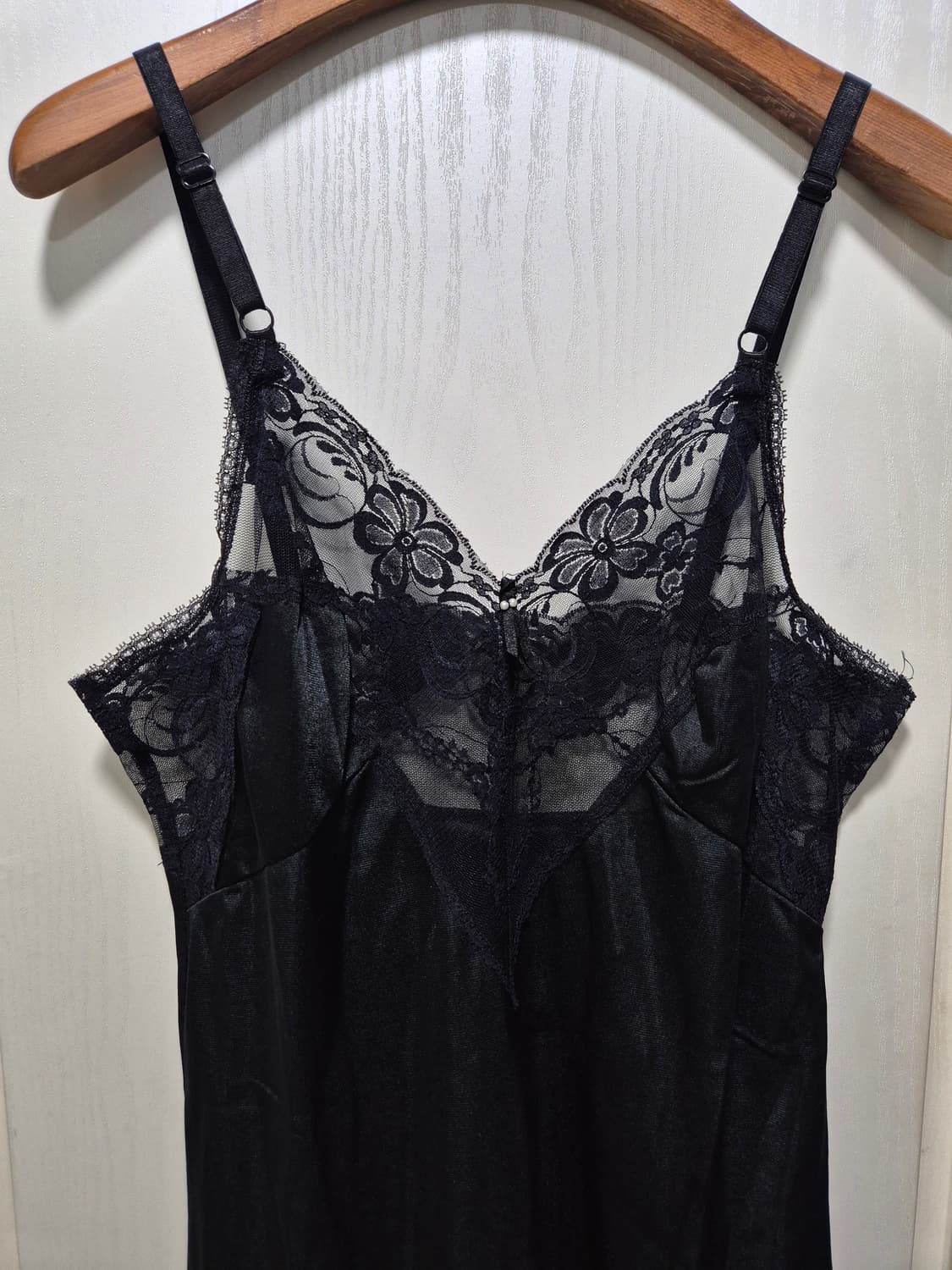 (세일)JPN VTG. 레이스 슬립 블랙. 뒷슬릿 상품이미지3