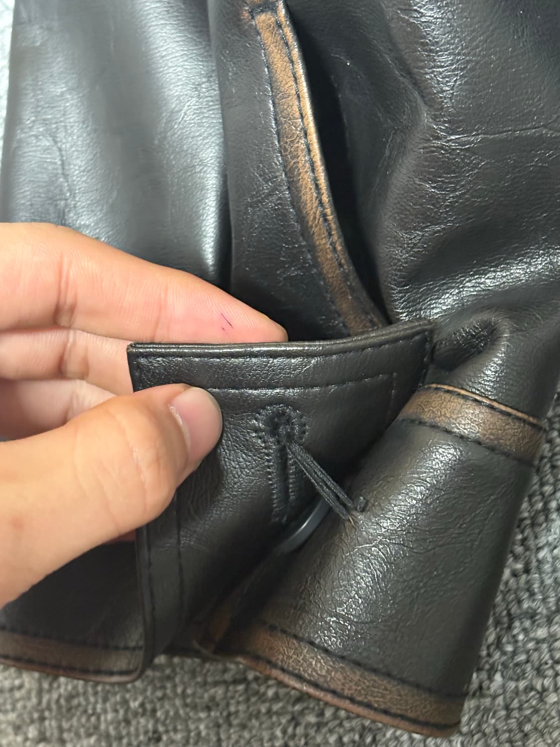 주앙옴므 레더 블루종 (블랙) L 상품이미지3