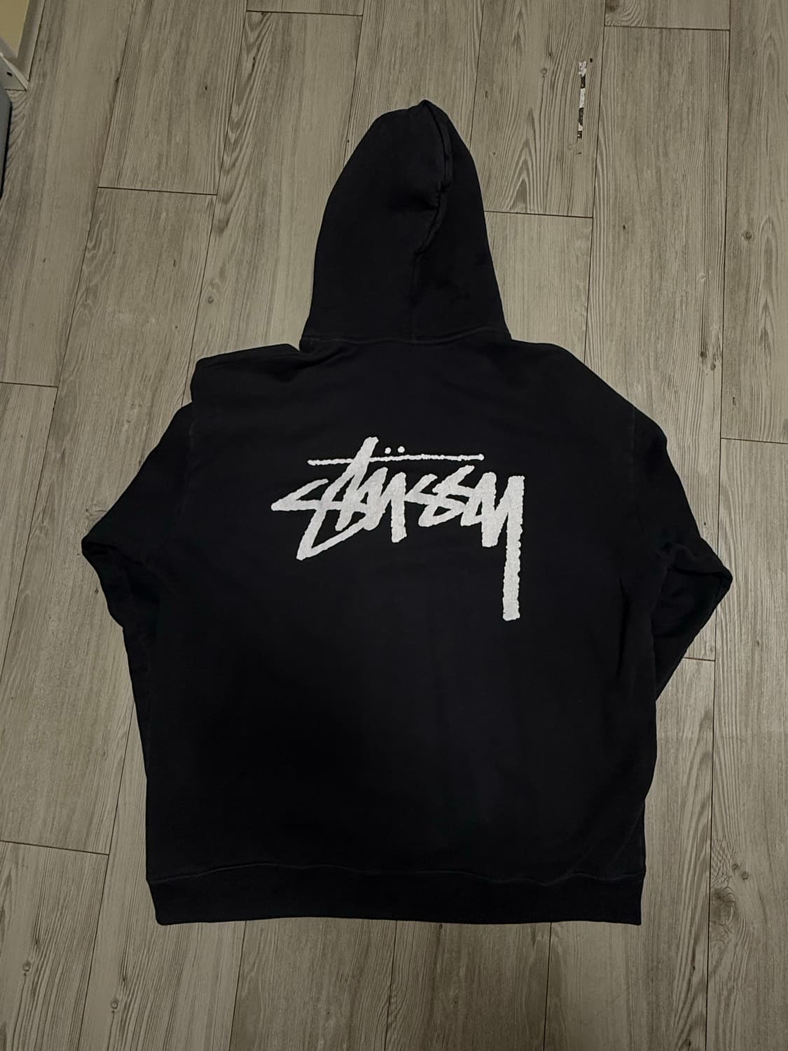 스투시 아워레가시 음양 피그먼트 다이드 후드 블랙 XL 상품이미지2