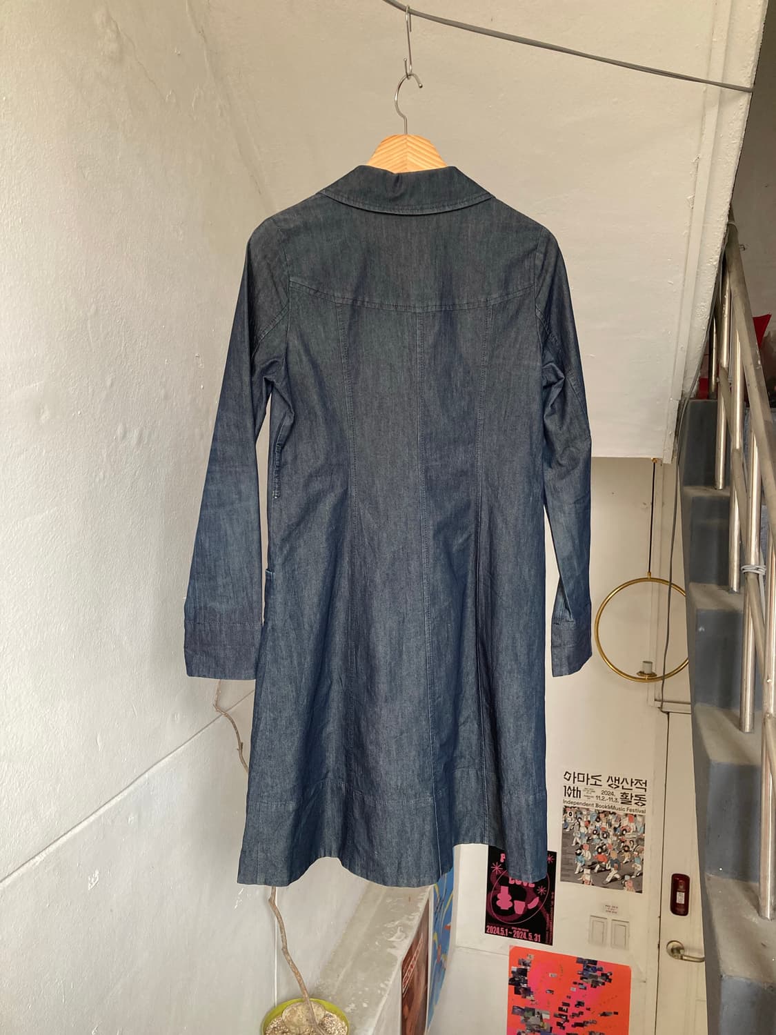 데님 카라포인트 모리걸 트렌치코트 상품이미지5