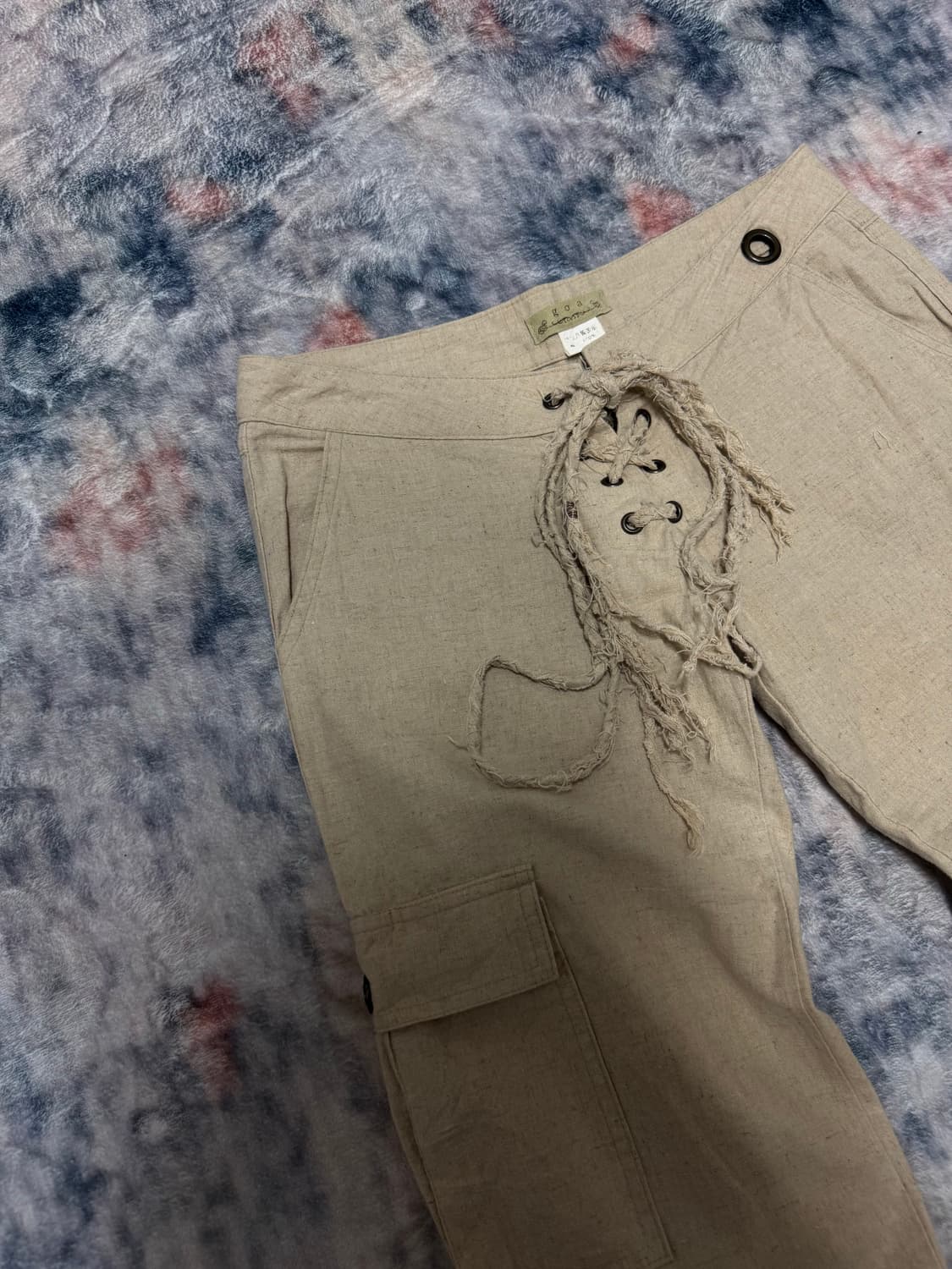 Goa race up boot cut linen cargo pants 상품이미지3
