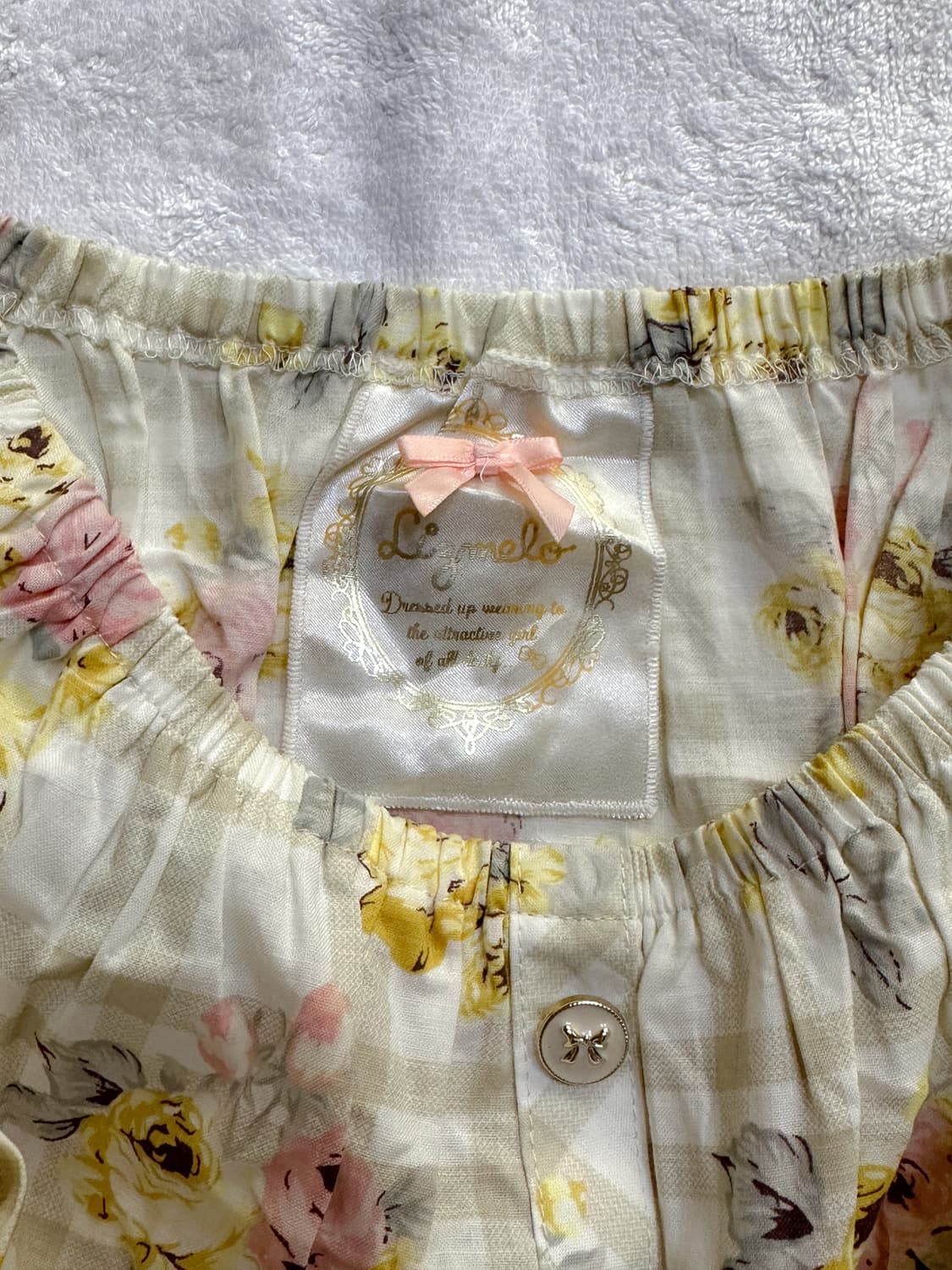 빈티지 리즈리사 플라워 라떼 리본 원피스 히메갸루 아일릿 히메카지 로걀 상품이미지2