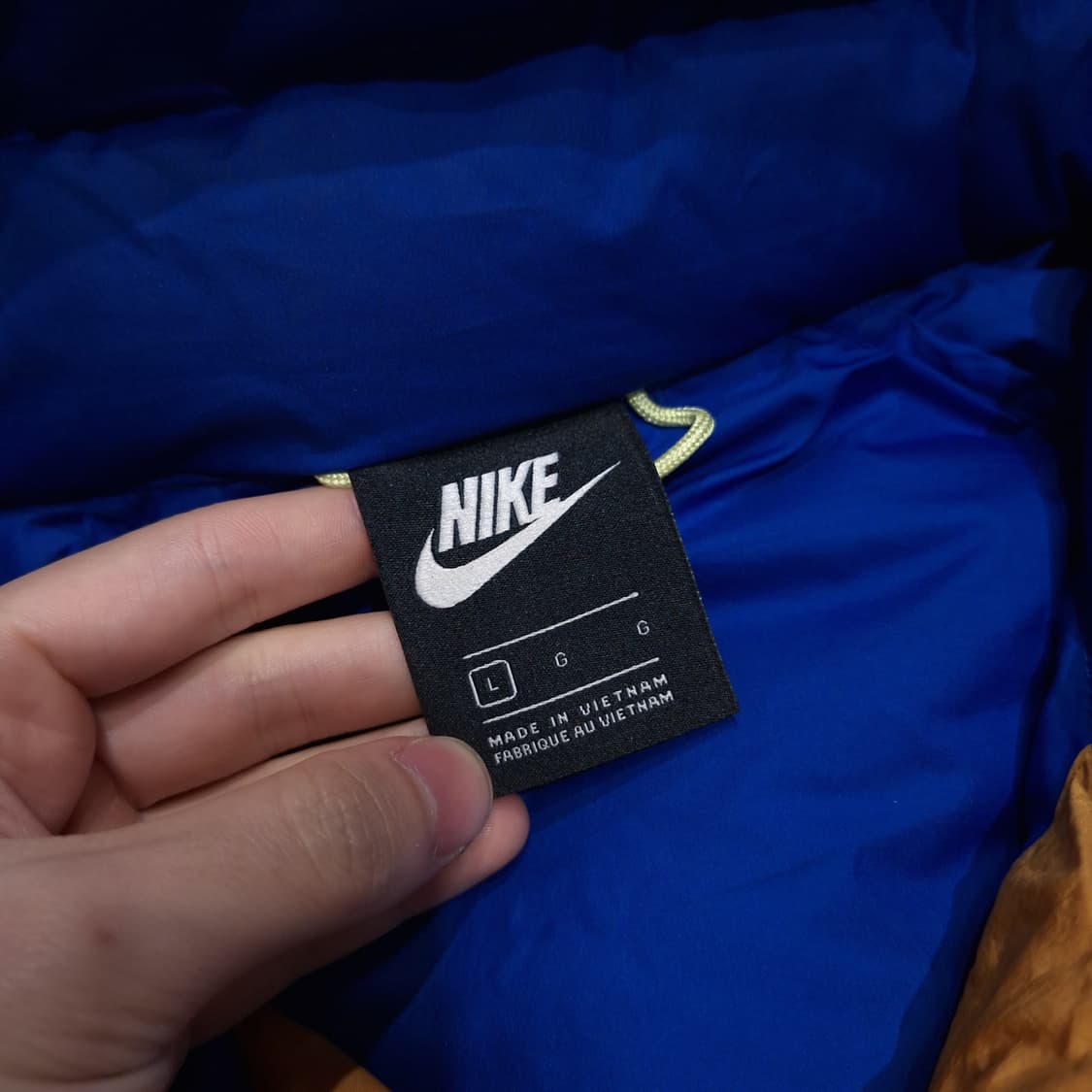 나이키 된장 브라운 배색 빅스우시 올드스쿨 덕다운 오리털 다운 필 패딩 상품이미지7