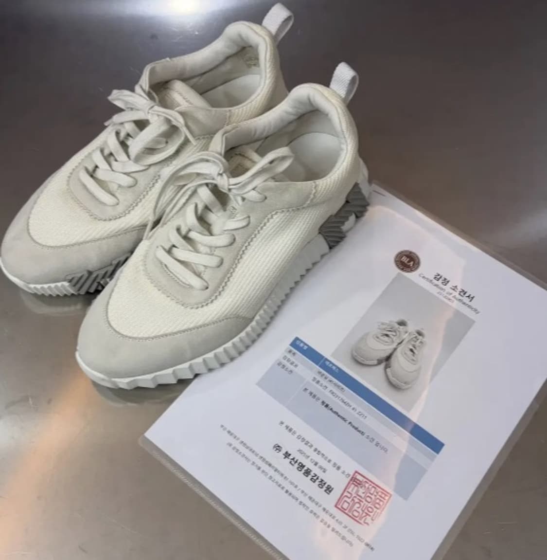 [정품] 에르메스 트레일 스웨이드 배색 투톤 스니커즈 265 상품이미지1