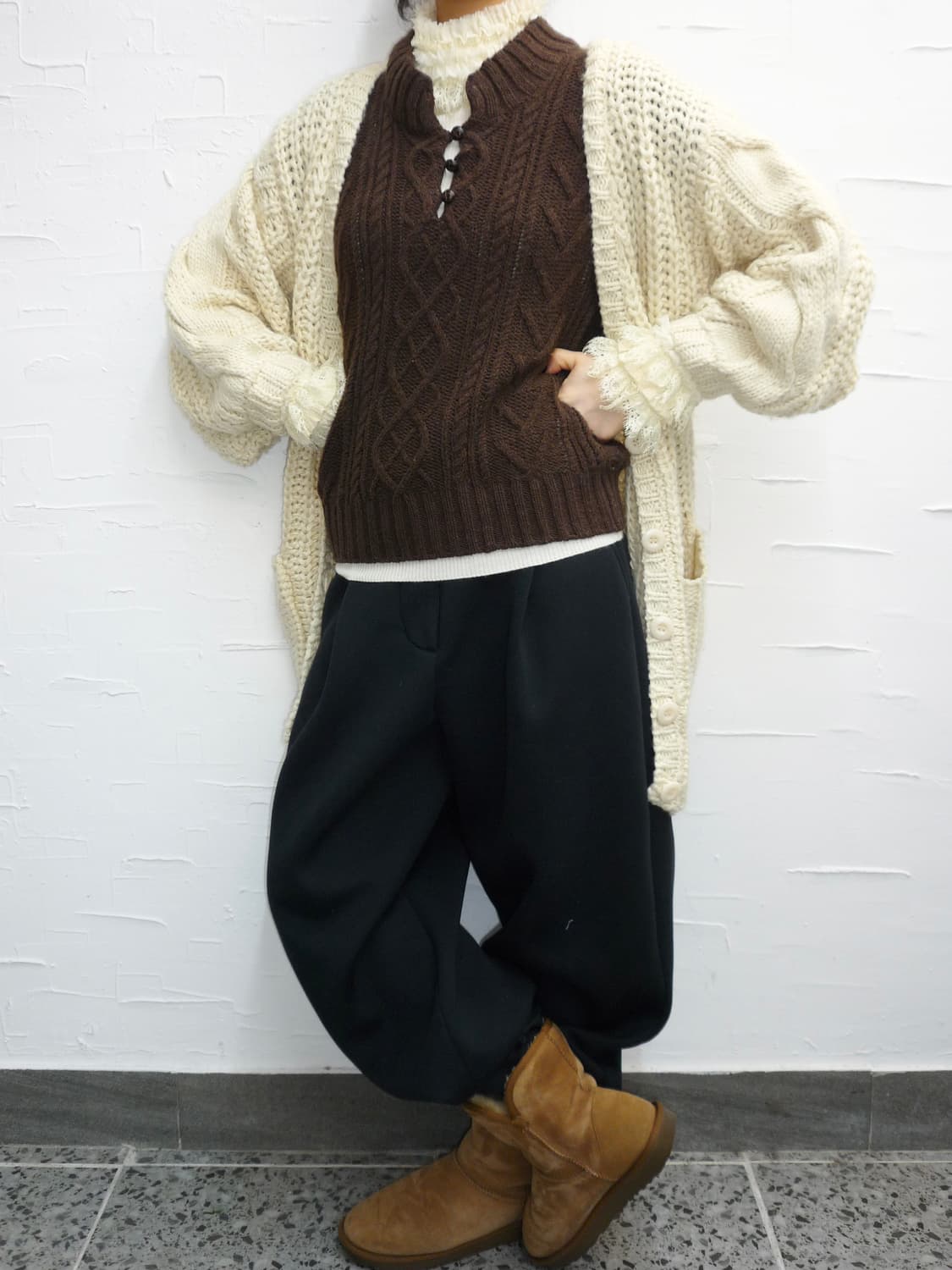 Deep mocha knit vest  상품이미지6