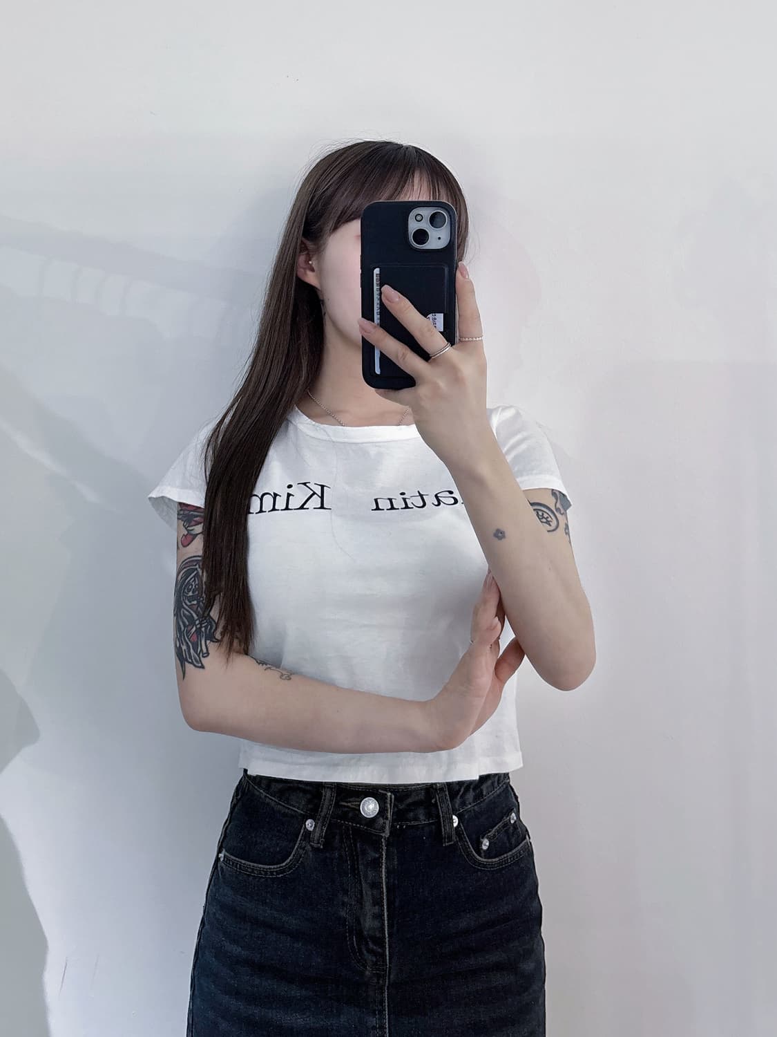 마뗑킴 빅로고 크롭 반팔 상품이미지1