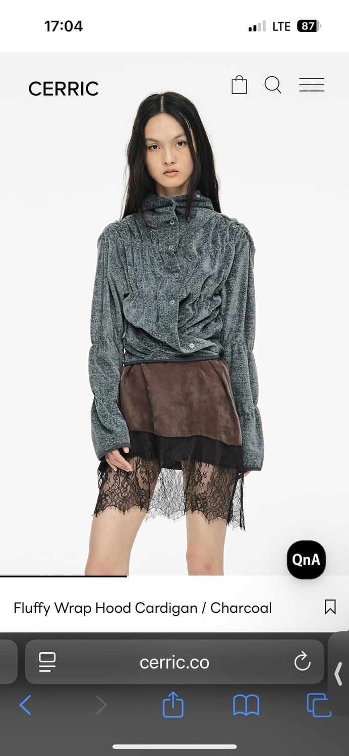 Cerric 세릭 Fluffy Wrap Hood Cardigan 상품이미지2