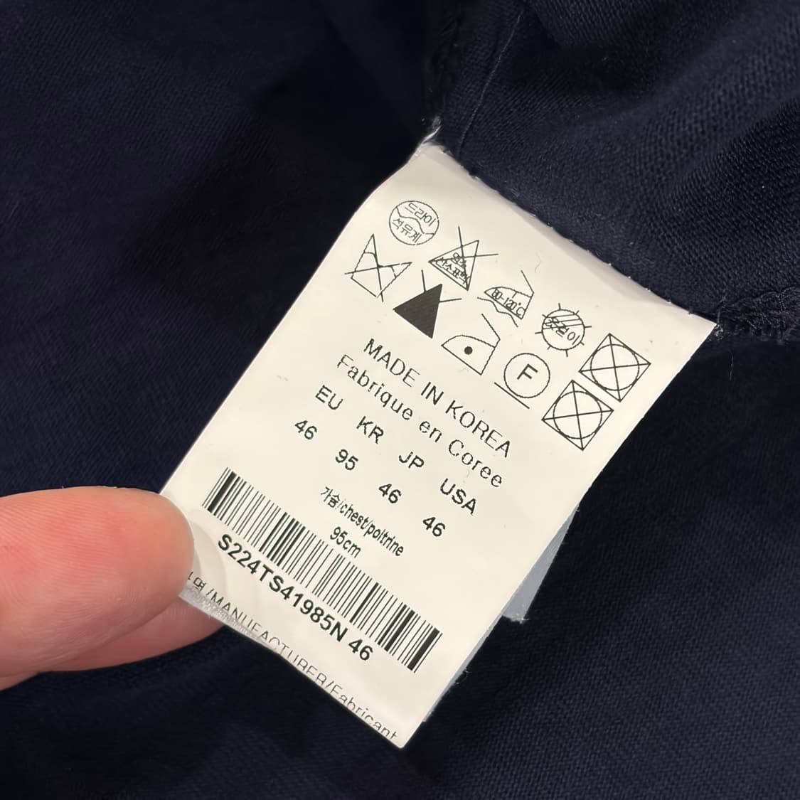 [46] 22ss 솔리드옴므 반팔 티셔츠 네이비 B662 상품이미지6