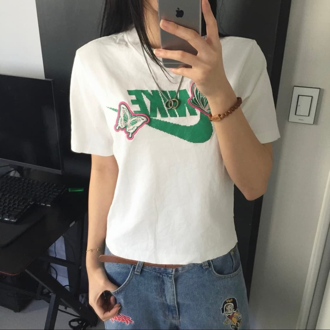 Nike 나이키 키치 나비 자수 반팔티 상품이미지1