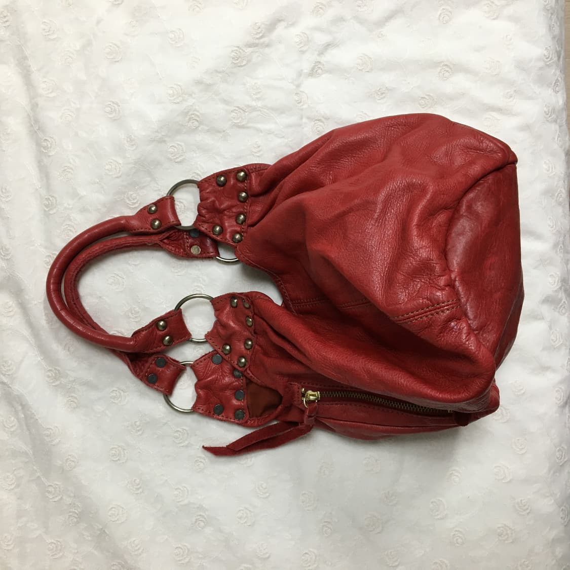 One’s heart 레더 토트백 레드 상품이미지3