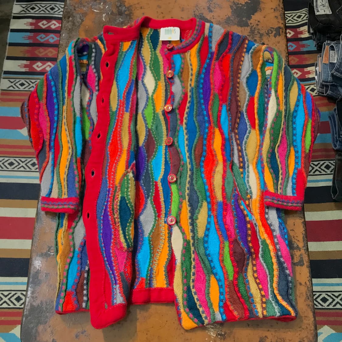 호주 90s 림노스 3D 케이블 스웨터 롱 가디건 여성 55 66 상품이미지5