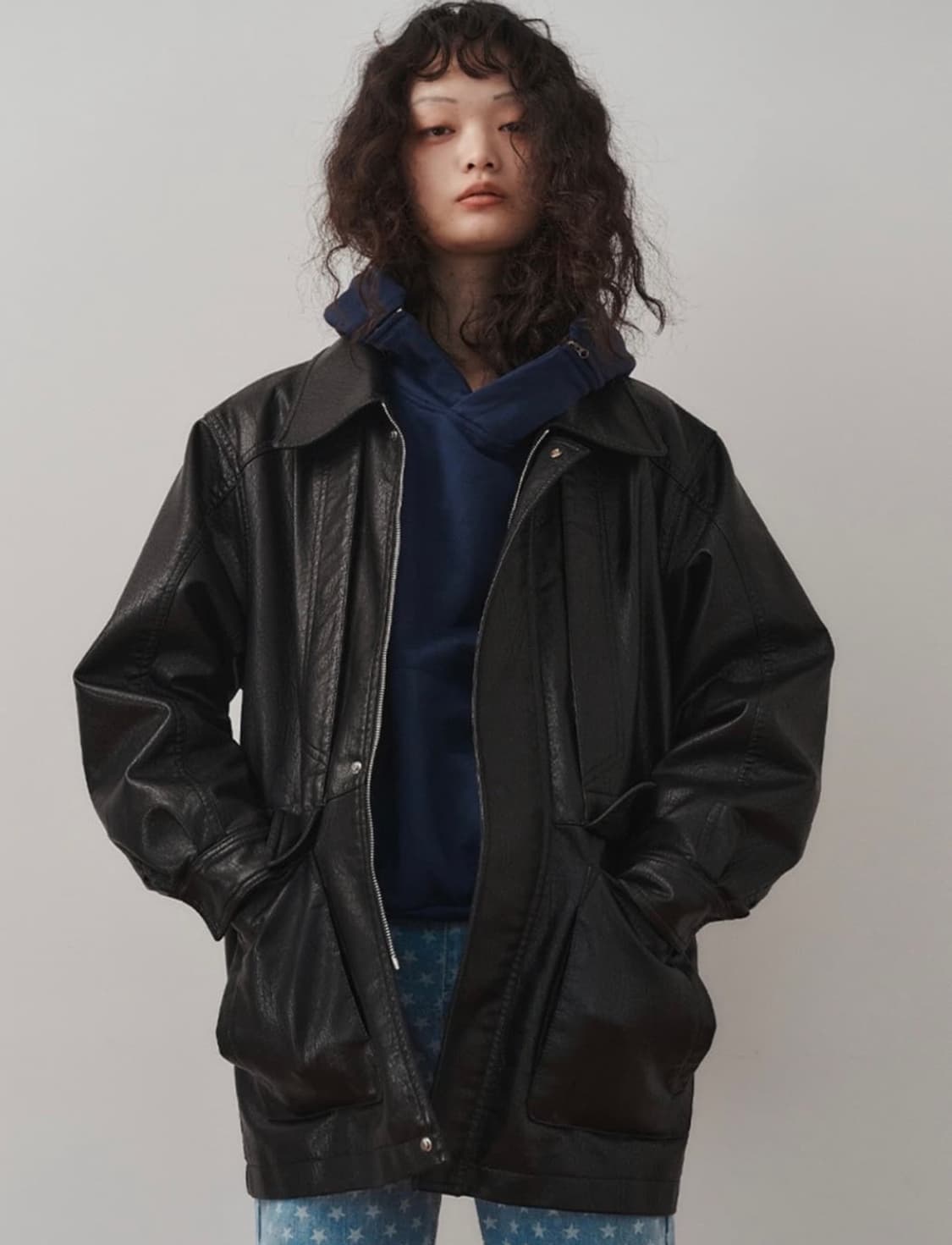 플리즈프로젝트 비건 레더 자켓 상품이미지1