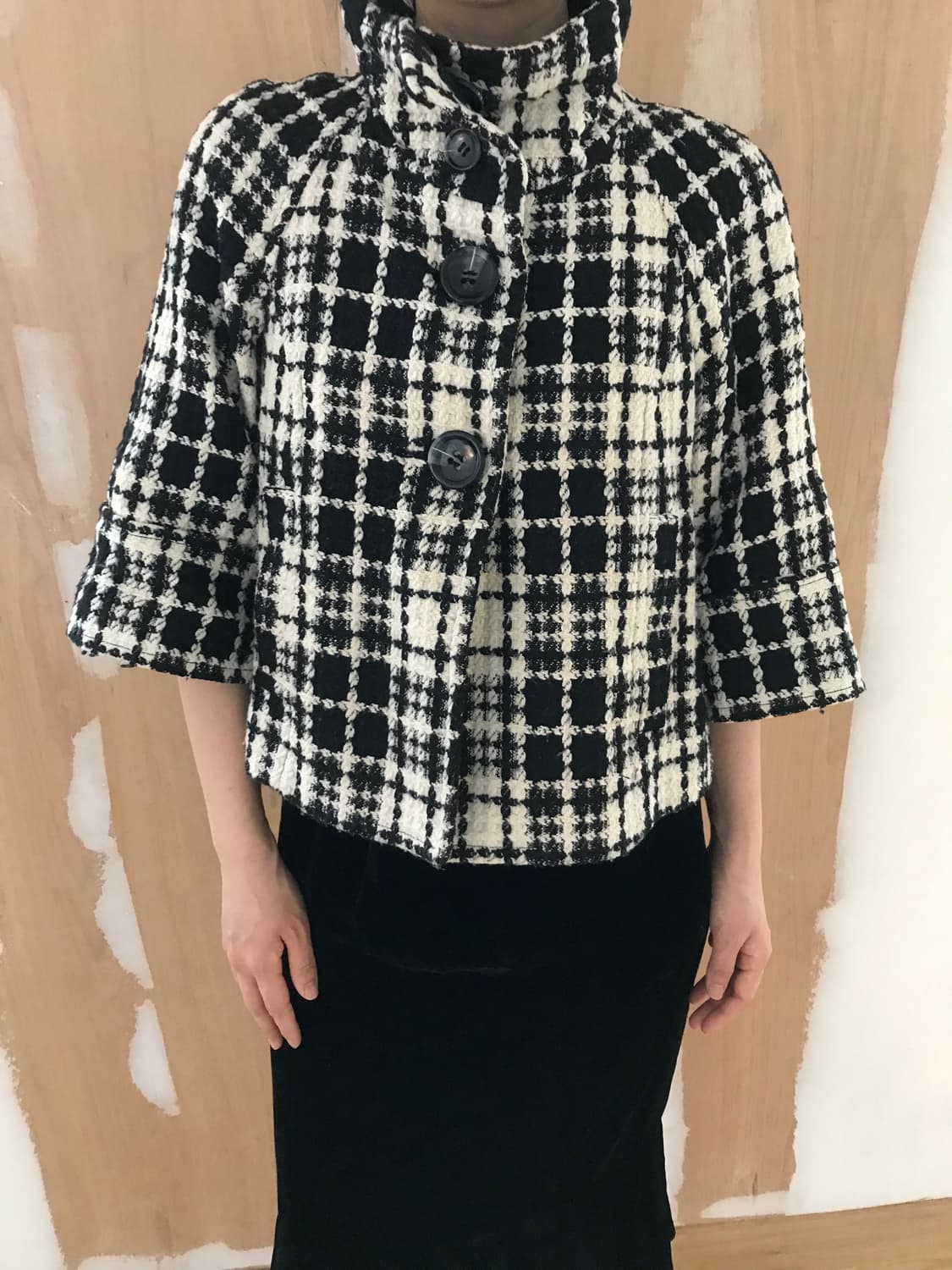 vintage check pattern button jacket 상품이미지6