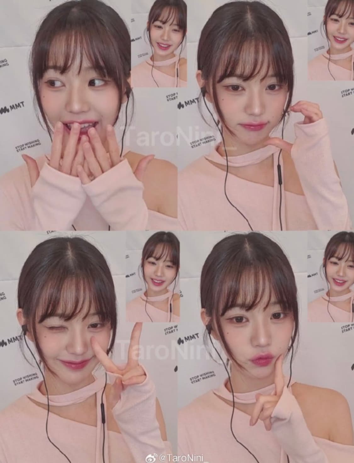 낫유어로즈 셔링 스카프 탑 핑크 상품이미지5