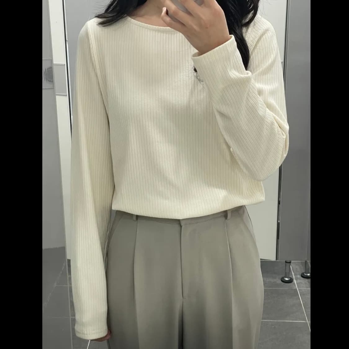 레터 Rib 티셔츠 (새상품) 상품이미지8