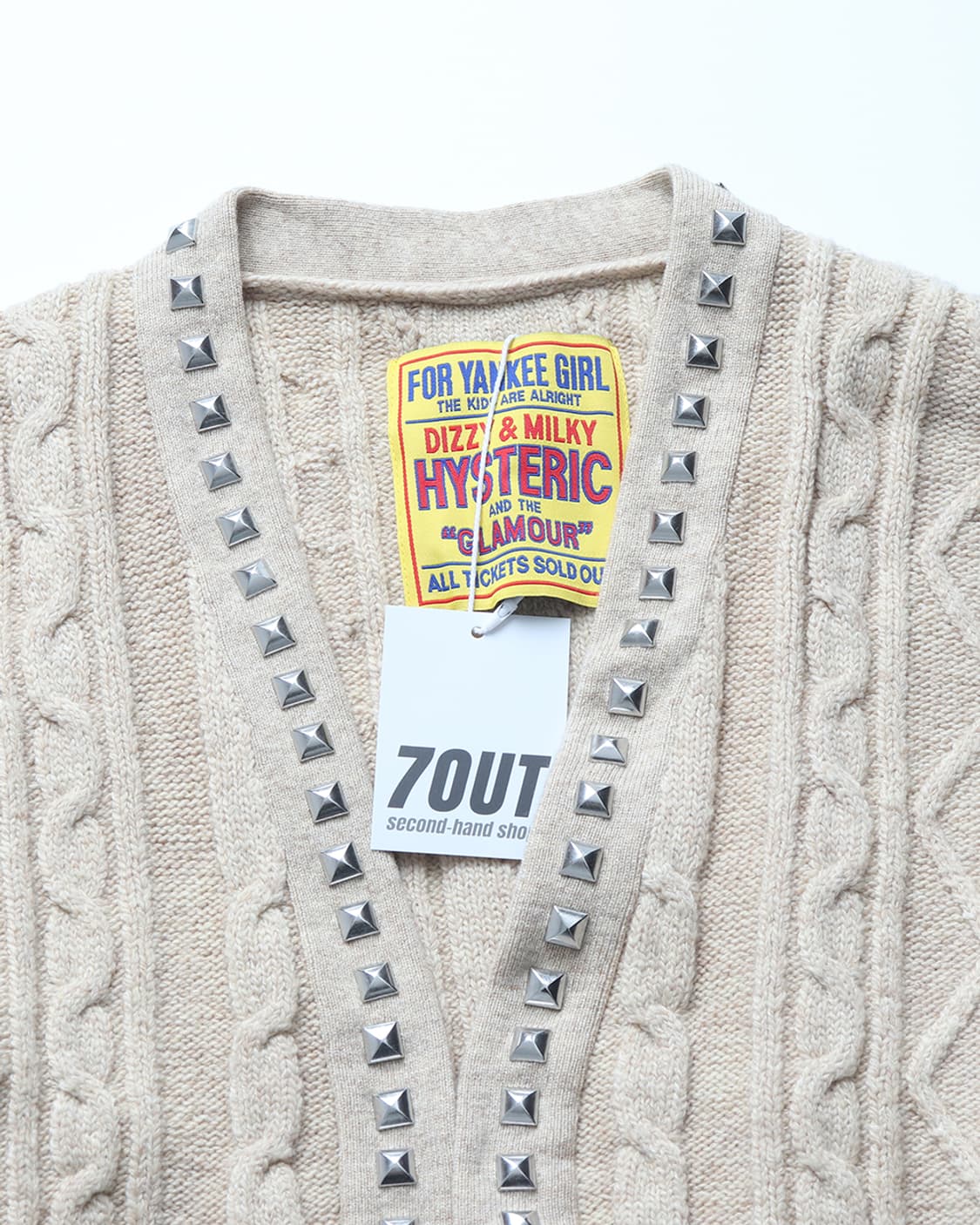 HYSTERIC GLAMOUR Stud Cable Cardigan 상품이미지5
