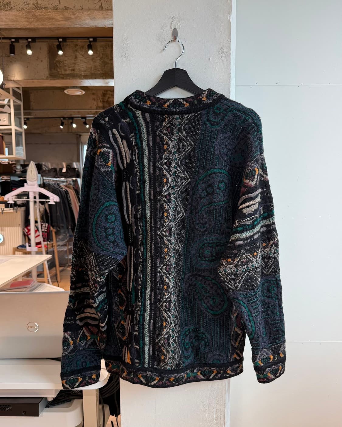 쿠지 블랙 패턴 케이블 울 니트  상품이미지7