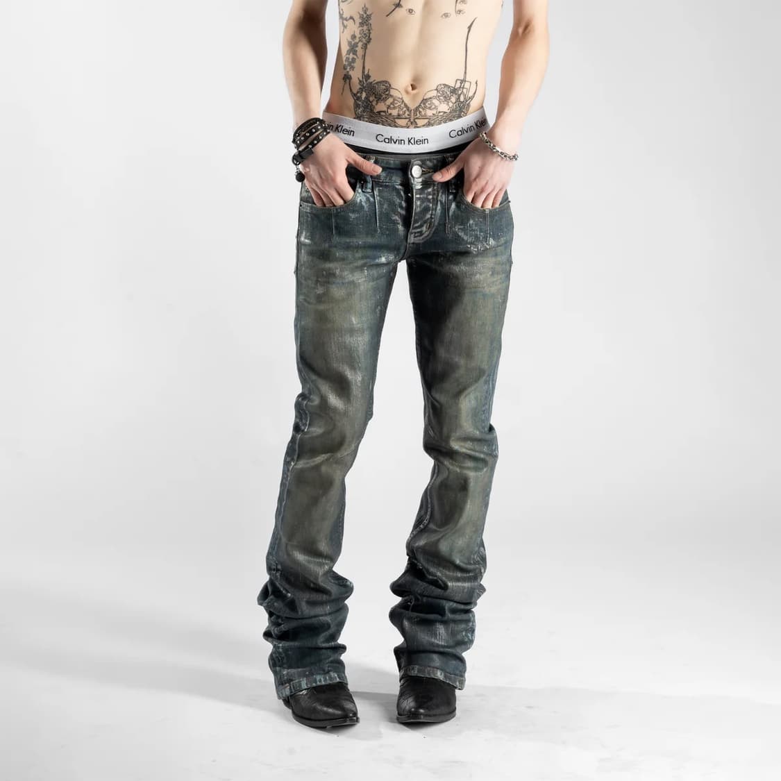 lamentist SKINNY BOOTCUT WAX WASHED JEAN 상품이미지4