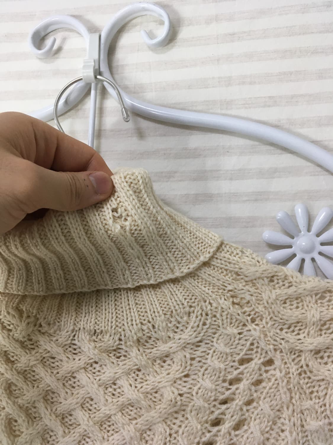 빈티지 아이보리 목폴라 니트 y2k 스트릿 갸루 펑키 일본빈티지679 상품이미지4