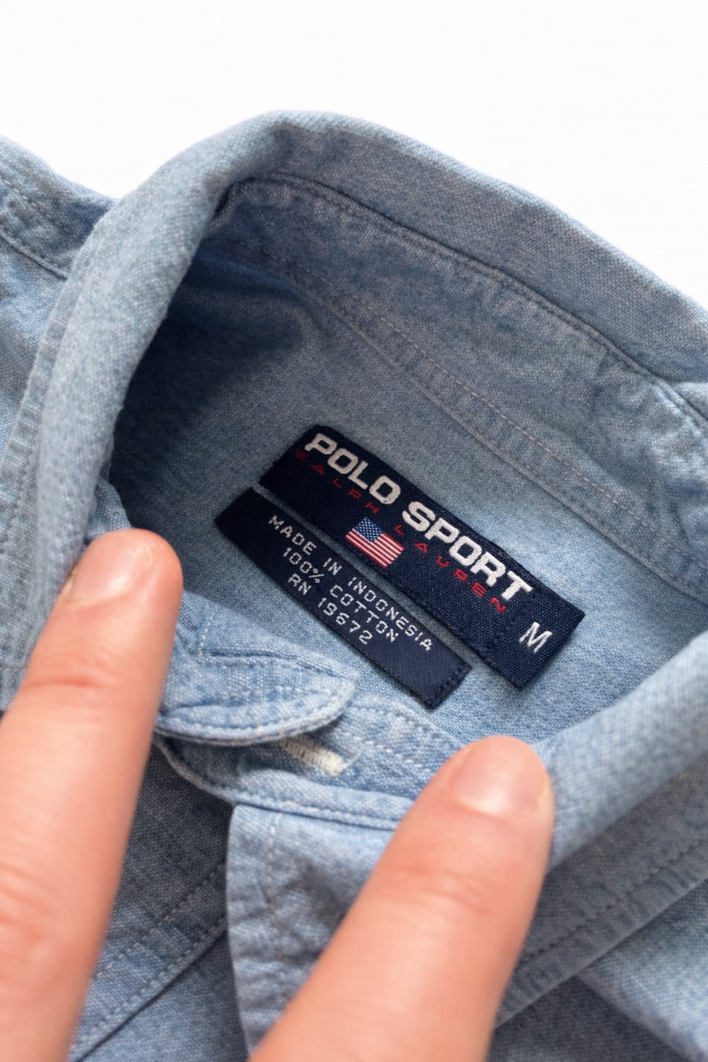 90's 폴로 스포츠 샴브레이 셔츠 M(95) 상품이미지6