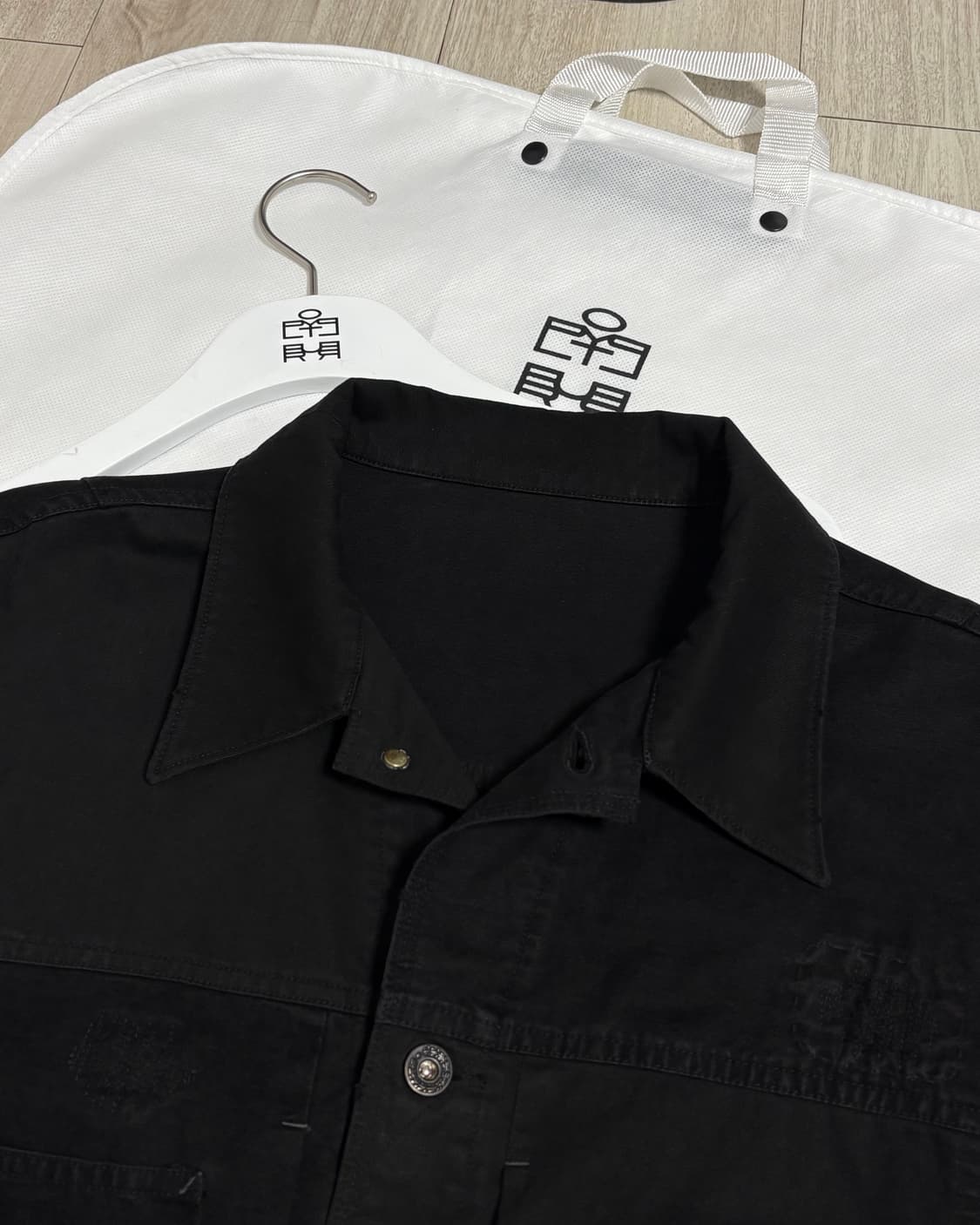 [2]폴리테루 사시코 트러커 자켓 블랙 상품이미지3