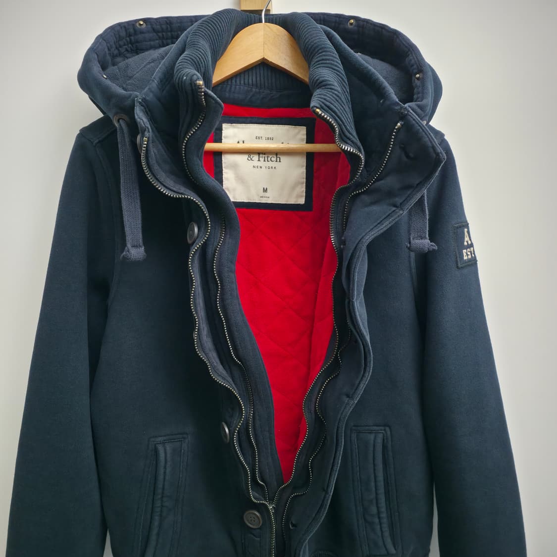 [M] 아베크롬비 네이비 후드 더블 집업 자켓 y2k 상품이미지7