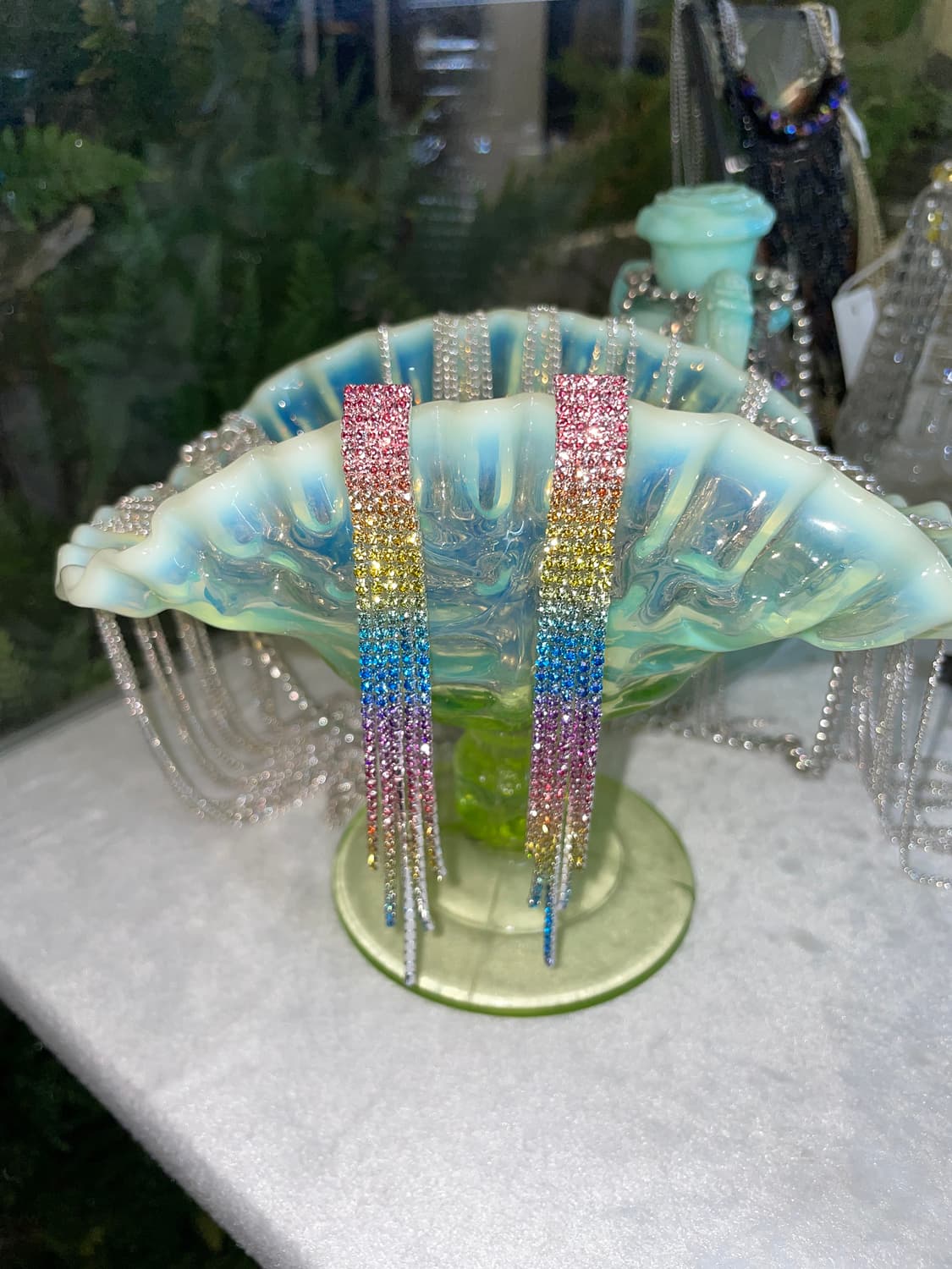 rainbow rhinestone earrings 상품이미지2