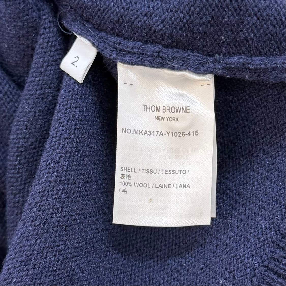 [S+급/2] 톰브라운 사선완장 크루넥 울 니트 네이비 상품이미지7