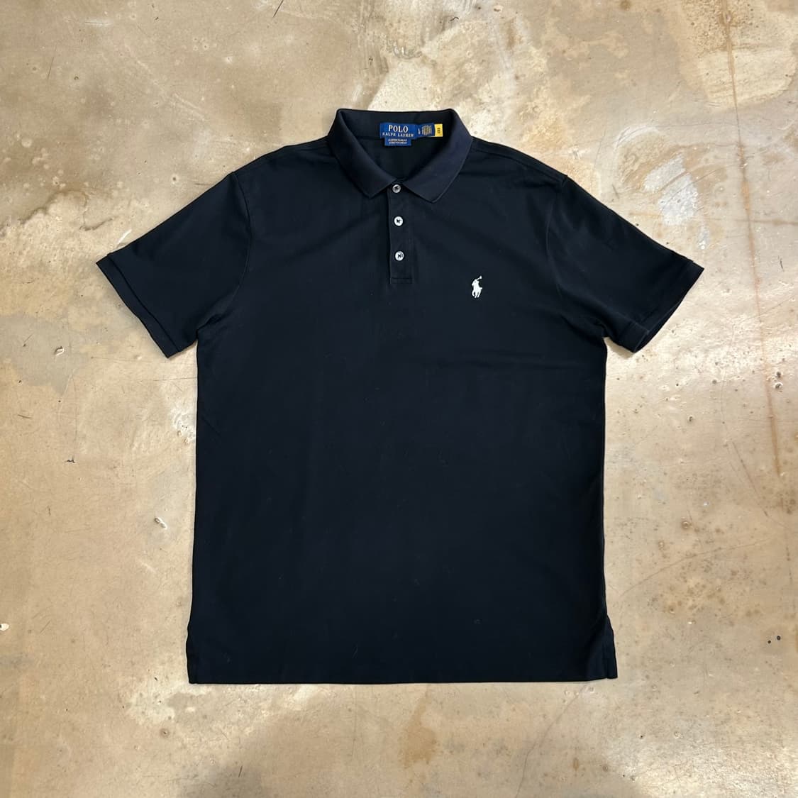 L 폴로랄프로렌 커스텀 슬림핏 스트레치 메시 블랙 카라 반팔티 상품이미지2