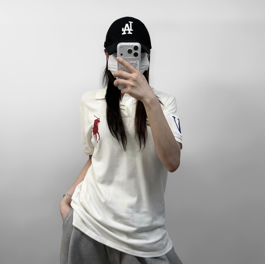 폴로 랄프로렌 빅 포니 자수 킹스컵 카라티 화이트 상품이미지1
