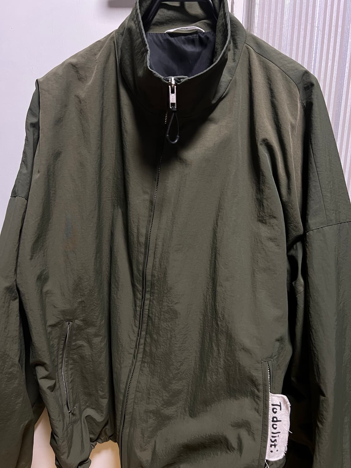 Stu 레터링 윈드브레이커 L 카키 상품이미지3